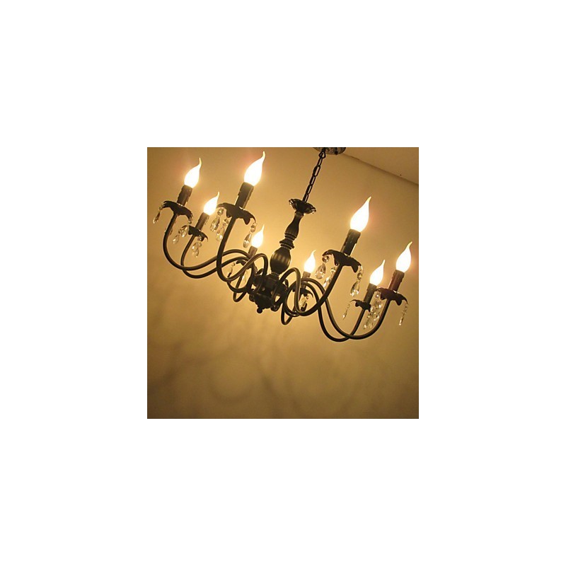 Lampe bougie en cristal de style européen, lampe de magasin de vêtements, lampes et lanternes, projet de décoration, lampe suspendue