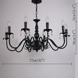Lampe bougie en cristal de style européen, lampe de magasin de vêtements, lampes et lanternes, projet de décoration, lampe suspendue
