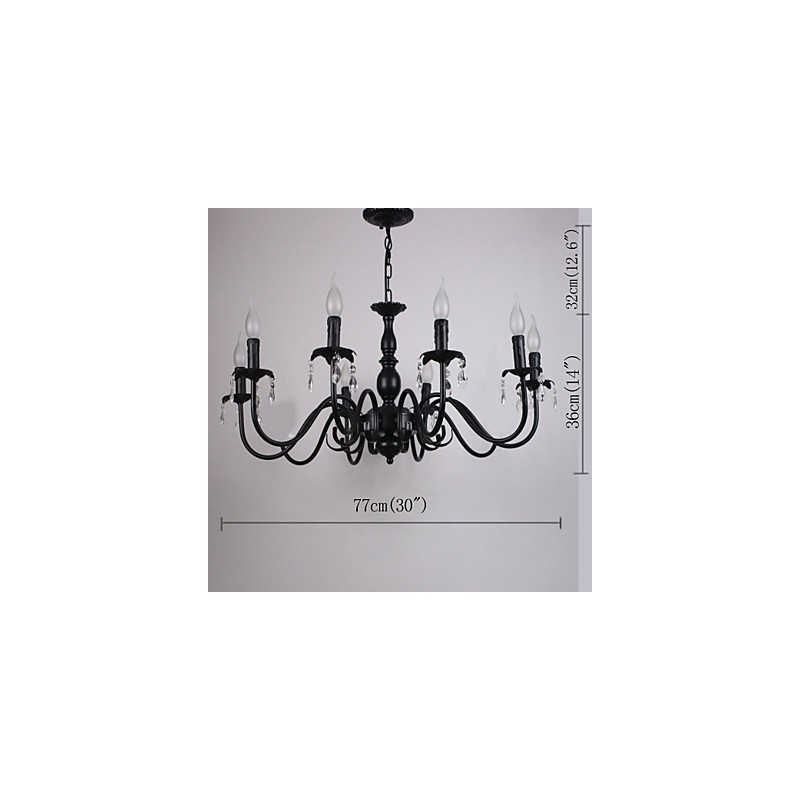Lampe bougie en cristal de style européen, lampe de magasin de vêtements, lampes et lanternes, projet de décoration, lampe suspendue