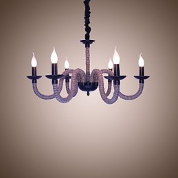 Lustre industriel en fer vintage pour loft, magasin, corde