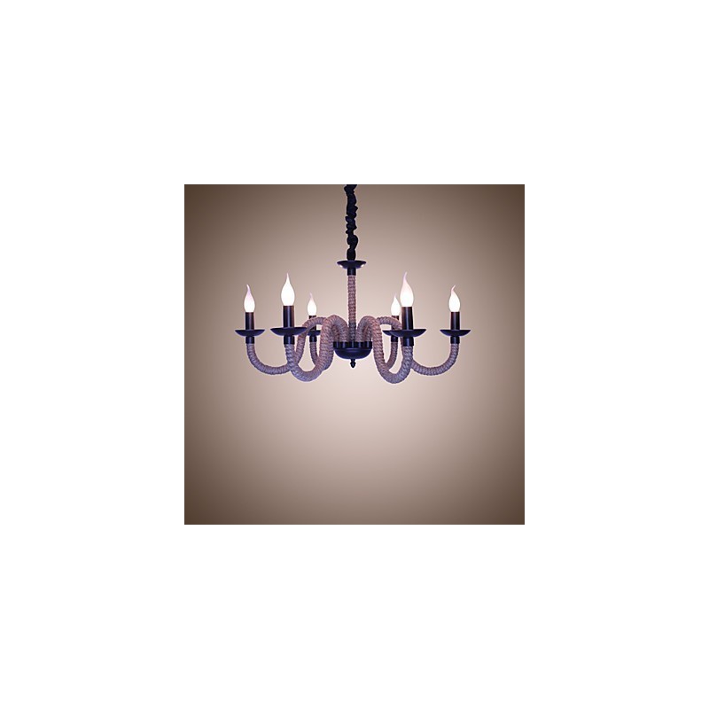 Lustre industriel en fer vintage pour loft, magasin, corde
