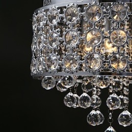 Lustre en cristal transparent K9 à 4 lumières, motif tournesol