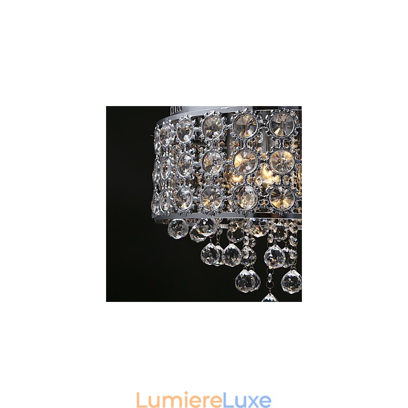 Lustre en cristal transparent K9 à 4 lumières, motif tournesol