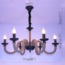 Lustre industriel en fer vintage pour loft, magasin, corde