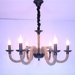 Lustre industriel en fer vintage pour loft, magasin, corde