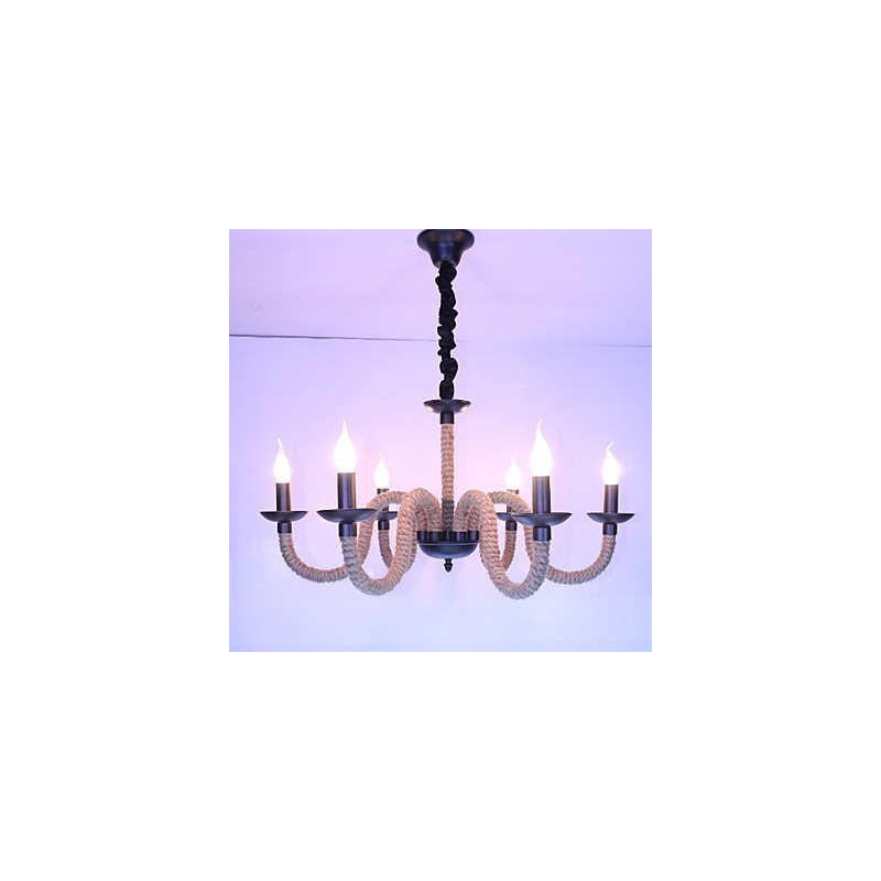 Lustre industriel en fer vintage pour loft, magasin, corde