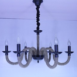 Lustre industriel en fer vintage pour loft, magasin, corde