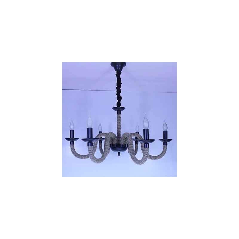 Lustre industriel en fer vintage pour loft, magasin, corde