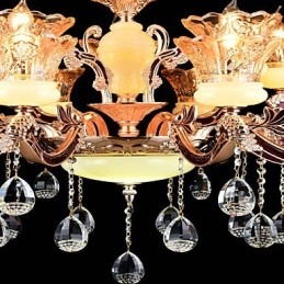 Suspension en alliage de zinc pour intérieur, style mini cristal, 15 ampoules
