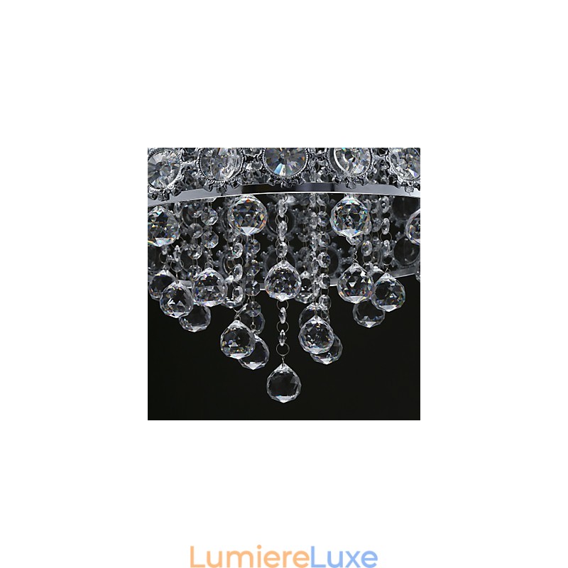 Lustre en cristal transparent K9 à 4 lumières, motif tournesol
