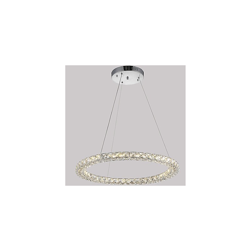 Suspension moderne en cristal, lustre moderne en cristal, plafonnier, luminaire d'intérieur à intensité variable avec télécommande