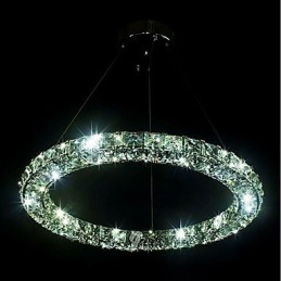 Suspension moderne en cristal, lustre moderne en cristal, plafonnier, luminaire d'intérieur à intensité variable avec télécommande