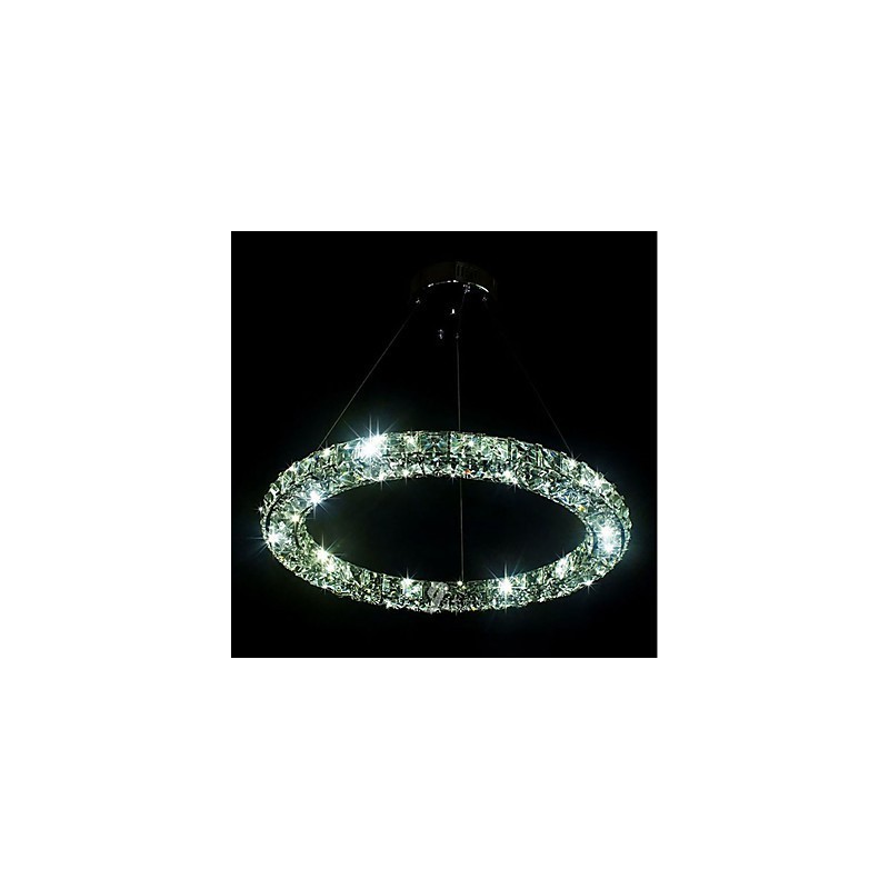Suspension moderne en cristal, lustre moderne en cristal, plafonnier, luminaire d'intérieur à intensité variable avec télécommande