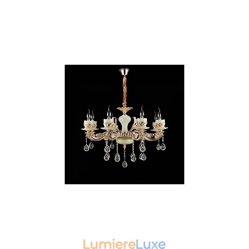 Lustre en alliage de zinc classique traditionnel pour mini lustre en métal à 8 ampoules