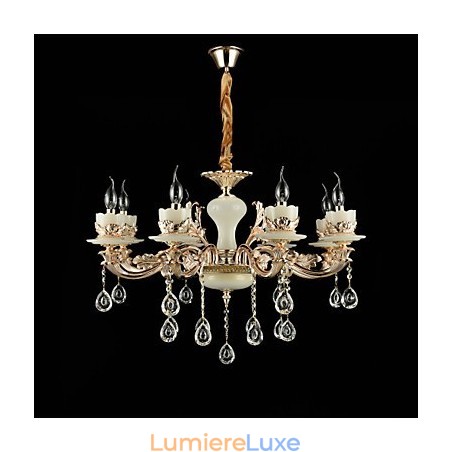 Lustre en alliage de zinc classique traditionnel pour mini lustre en métal à 8 ampoules Lustre en alliage de zinc classique traditionnel pour mini lustre en métal à 8 ampoules