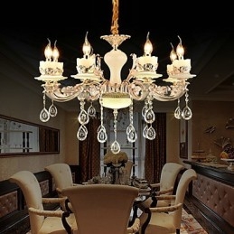 Lustre en alliage de zinc classique traditionnel pour mini lustre en métal à 8 ampoules