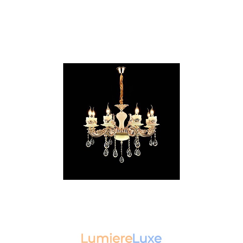Lustre en alliage de zinc classique traditionnel pour mini lustre en métal à 8 ampoules