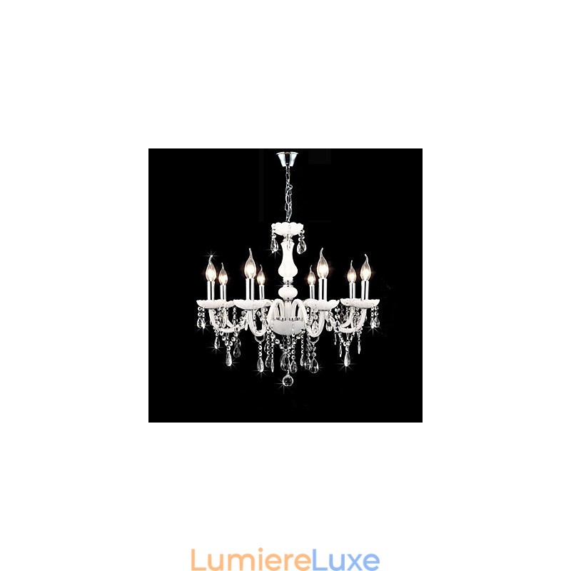 Lustre en verre de style bougie en cristal, moderne, contemporain, traditionnel, classique, autres caractéristiques