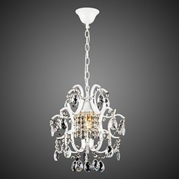 Lustre en fer peint avec lampe d'éclairage moderne en cristal transparent