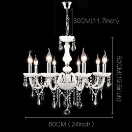 Lustre en verre de style bougie en cristal, moderne, contemporain, traditionnel, classique, autres caractéristiques