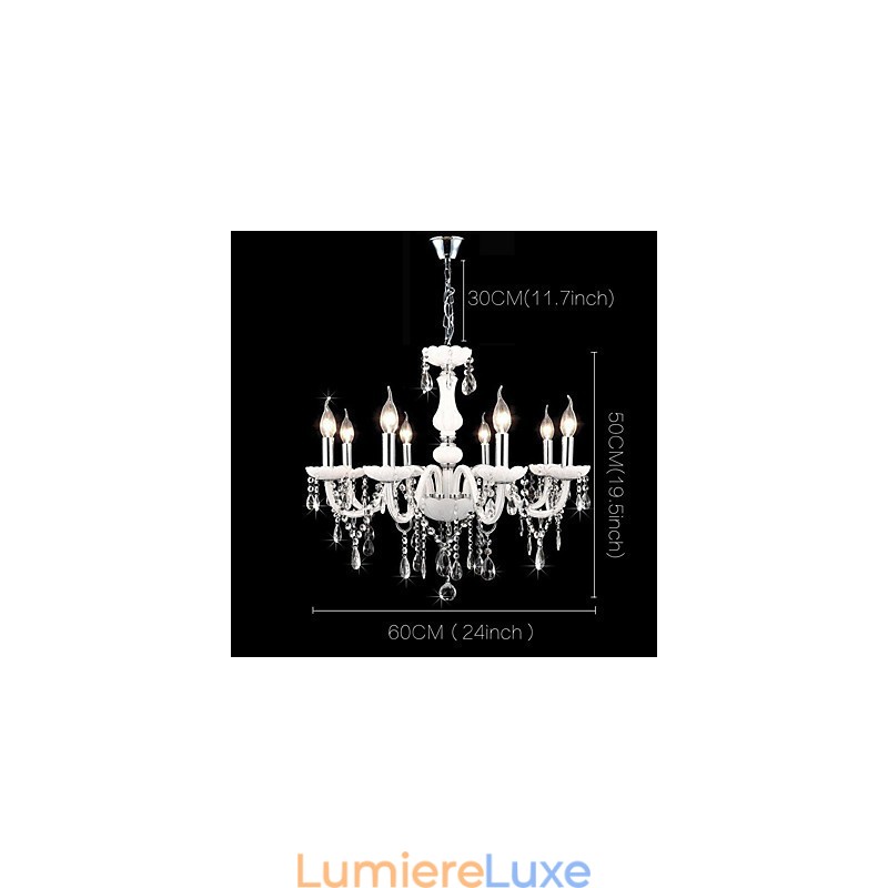 Lustre en verre de style bougie en cristal, moderne, contemporain, traditionnel, classique, autres caractéristiques