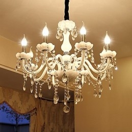 Lustre en verre de style bougie en cristal, moderne, contemporain, traditionnel, classique, autres caractéristiques