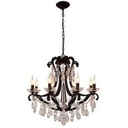 Lustre en cristal à 8 lumières, style moderne, contemporain, traditionnel, classique, rustique, style lodge, vintage, rétro, lanterne, tambour, peinture de campagne