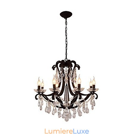 Lustre en cristal à 8 lumières, style moderne, contemporain, traditionnel, classique, rustique, style lodge, vintage, rétro, lanterne, tambour, peinture de campagne Lustre en cristal à 8 lumières, style moderne, contemporain, traditionnel, classique, rustique, style lodge, vintage, rétro, lanterne, tambour, peinture de campagne