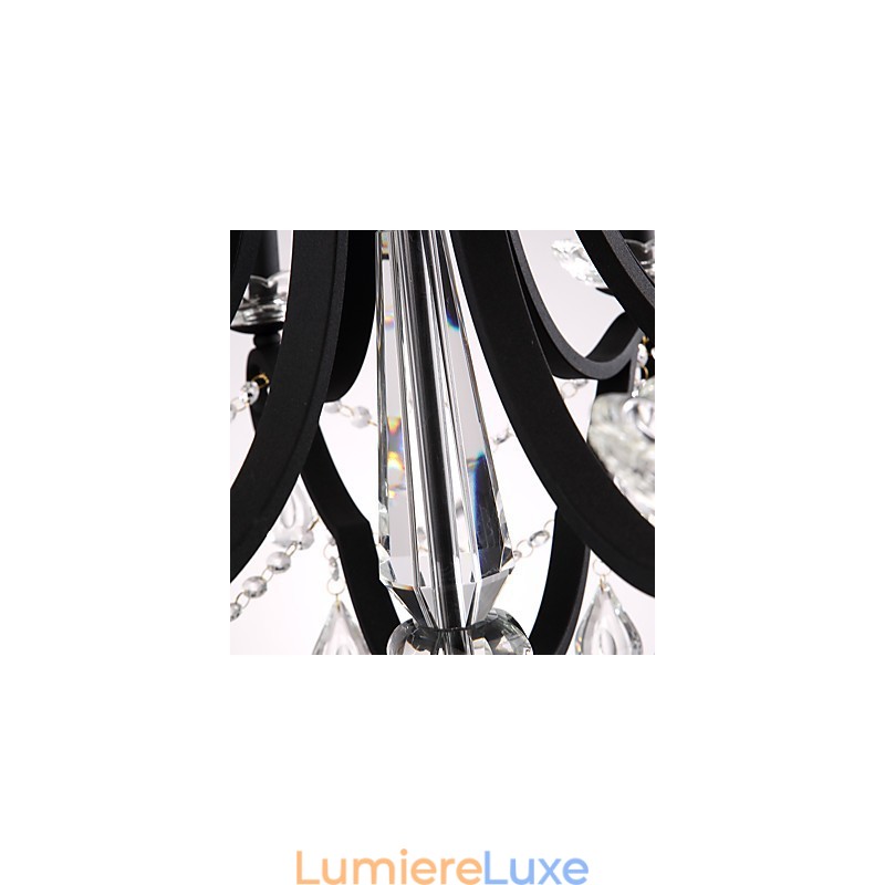 Lustre en cristal à 8 lumières, style moderne, contemporain, traditionnel, classique, rustique, style lodge, vintage, rétro, lanterne, tambour, peinture de campagne
