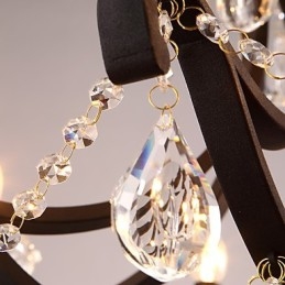 Lustre en cristal à 8 lumières, style moderne, contemporain, traditionnel, classique, rustique, style lodge, vintage, rétro, lanterne, tambour, peinture de campagne