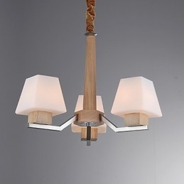 Lustre en bois et bambou galvanisé moderne et contemporain