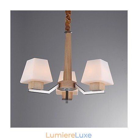 Lustre en bois et bambou galvanisé moderne et contemporain Lustre en bois et bambou galvanisé moderne et contemporain