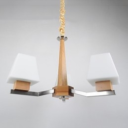 Lustre en bois et bambou galvanisé moderne et contemporain