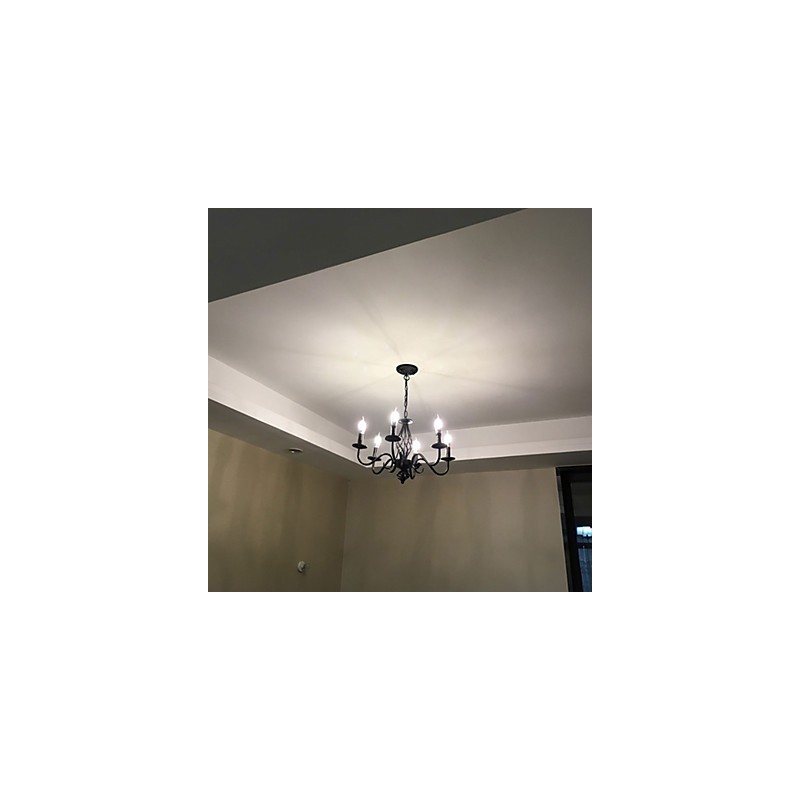 Lustre artistique chic et moderne à 6 ampoules en métal de style bougie pour l'intérieur
