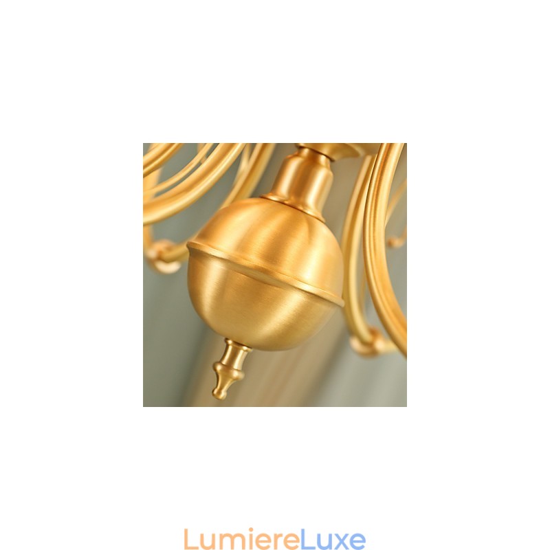 Lustre traditionnel classique en laiton pour mini style métal 6 ampoules
