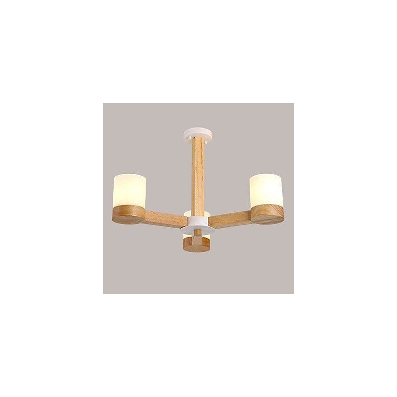 Lustre 3 lumières moderne contemporain traditionnel classique vintage campagne bois caractéristique pour bois