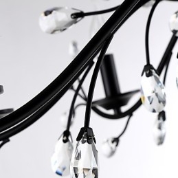 Lustre en cristal à 6 lumières, style moderne, contemporain, traditionnel, classique, vintage, rétro, style campagnard