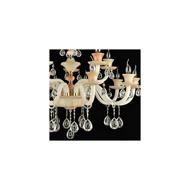 Lustre de salle à manger en métal de style mini cristal, moderne, contemporain, traditionnel, classique et électroplaqué