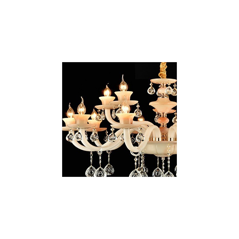 Lustre de salle à manger en métal de style mini cristal, moderne, contemporain, traditionnel, classique et électroplaqué