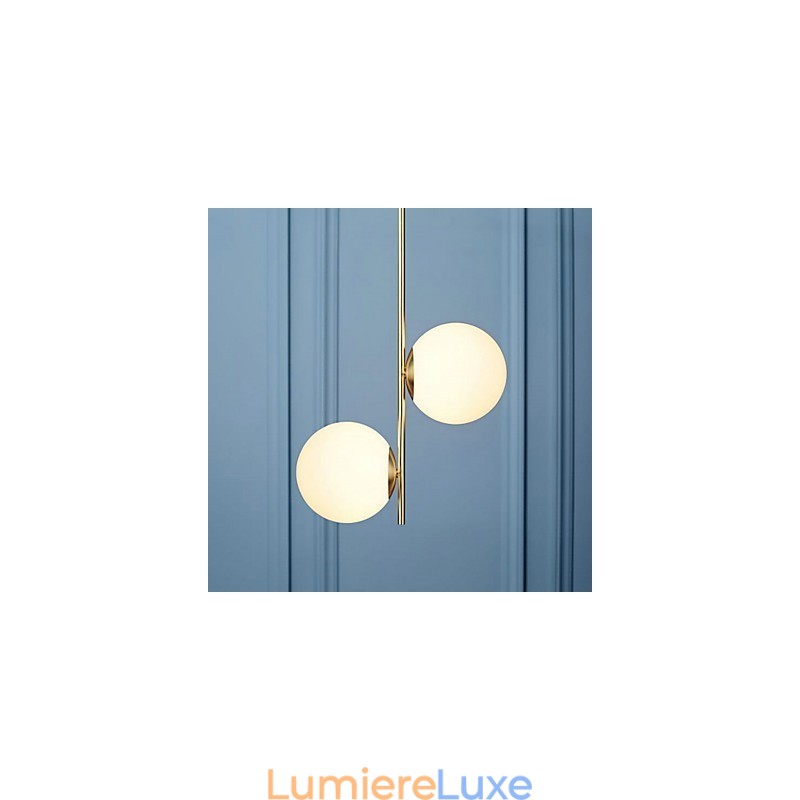 Lustre rustique à 2 ampoules pour boutiques d'intérieur en métal