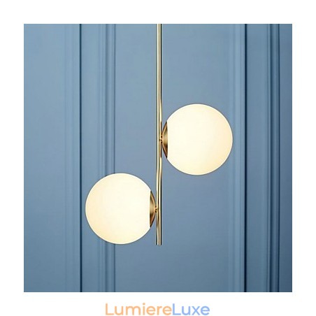 Lustre rustique à 2 ampoules pour boutiques d'intérieur en métal Lustre rustique à 2 ampoules pour boutiques d'intérieur en métal