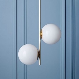 Lustre rustique à 2 ampoules pour boutiques d'intérieur en métal