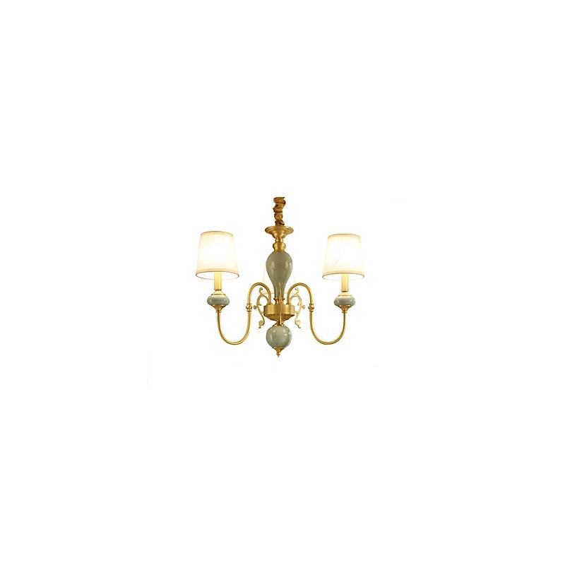 Lustre en laiton classique traditionnel de style campagnard pour mini lustre en métal à 3 ampoules