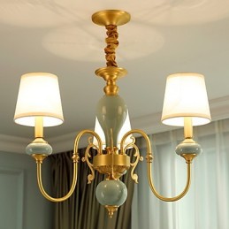 Lustre en laiton classique traditionnel de style campagnard pour mini lustre en métal à 3 ampoules