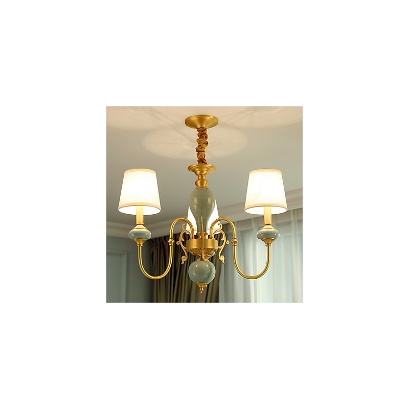 Lustre en laiton classique traditionnel de style campagnard pour mini lustre en métal à 3 ampoules