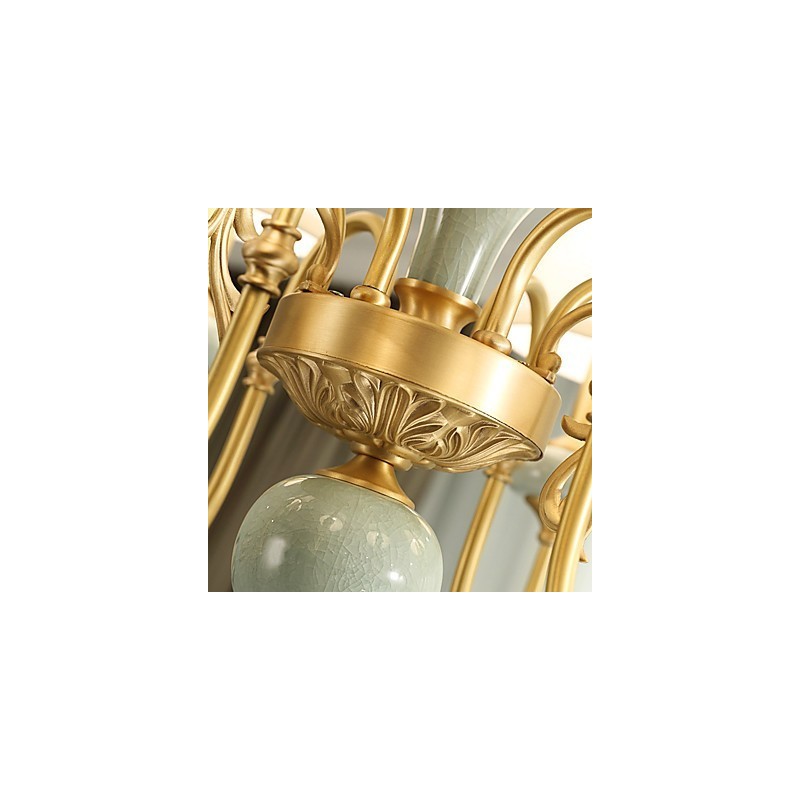 Lustre en laiton classique traditionnel de style campagnard pour mini lustre en métal à 3 ampoules