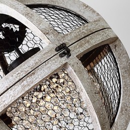 Lustre industriel américain vintage en métal et bois, luminaire décoratif d'intérieur