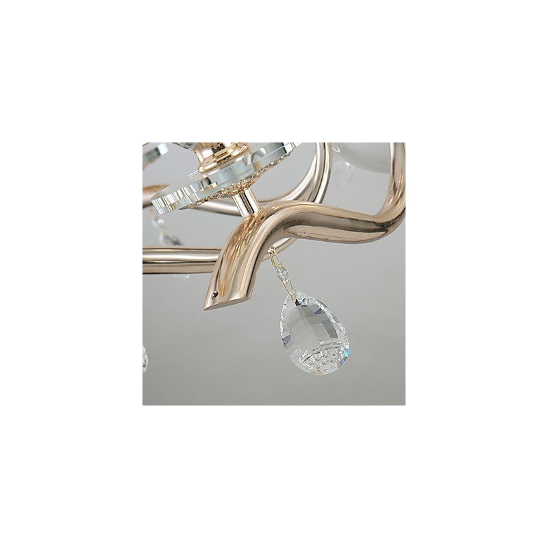 Lustre moderne contemporain galvanisé pour cristal et métal
