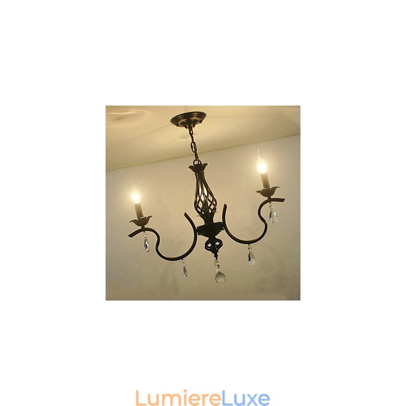 Lustre en cristal de style européen, petit lustre, lampes simples et créatives