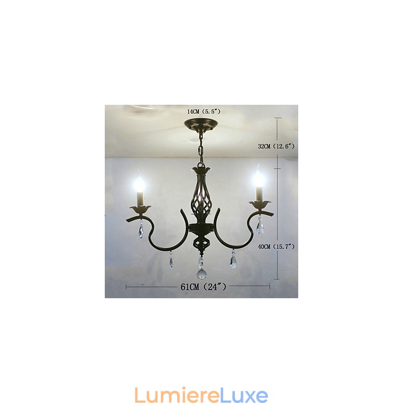 Lustre en cristal de style européen, petit lustre, lampes simples et créatives